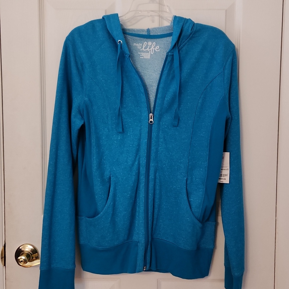 Made for Life JCP Zip-Up Athleisure Hoodie. LS Jacket NWT Size Medium